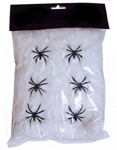 Spindelvæv m/6 Edderkopper Pynt 120 gram