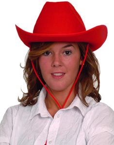 Rød Cowboyhat med Snor
