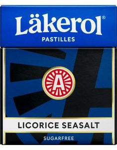 Läkerol Sugarfree Licorice Seasalt / Lakrids Sukkerfri Pastiller med Havsaltsmag 25 gram