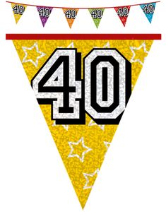 8 meter Holografisk Banner med Tallet 40