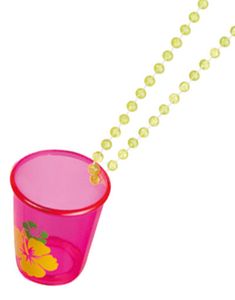 Pink Shotglas med Hibiscus og Gul Perlekæde