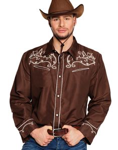Brun Western Kostumeskjorte til Mænd