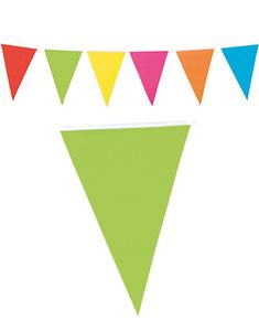 10 Meter Banner med Flerfarvede Vimpel Flag