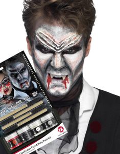 Vampyr Sminkesæt med Flydende Latex 4x 29,5 ml med 4 stk. Børster uden AMMONIAK