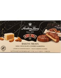 Anthon Berg Baileys Treats - Chokoladeovertrukket Marcipan med Flødelikørsmag i Gaveæske 175 Gram