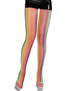 Regnbuefarvet Netstrømpebukser