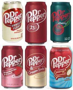 Taste Them All – Dr Pepper Dåser USA Import – Seks Smagsvarianter - Pakketilbud