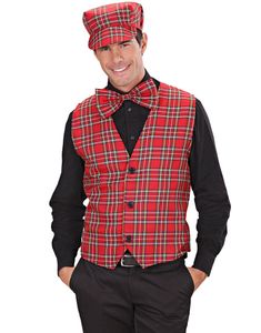 Rød Tartan Mønstret kostumevest
