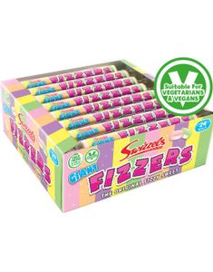 DATO PRODUKT - 24 stk Swizzels Giant Fizzers - Hel Æske (28.02.2026)