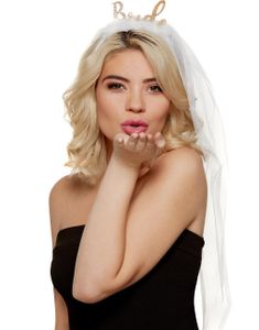 Bride Hårbøjle med Slør og Fjer