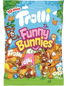 Trolli Funny Bunnies - Vingummi Formet som Kaniner med Fruktsmaker 200g