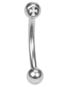 Hvidt Ridder Kors 1.2 x 8 mm Øjenbrynspiercing