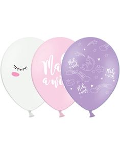 6 stk Balloner 30 cm - Magisk Enhjørning