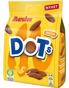 Marabou Dots Apelsin - Sjokoladebiter med Appelsinsmak 120 gram