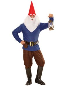 Komplet Blåt Gnom / Dværgkostume  til Mænd