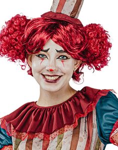 Rød Vintage Klovneparykk 