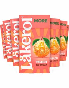 16 stk Läkerol More Peach No Sugar - Sukkerfrie Pastiller med Ferskensmak - Hel Eske 480 gram