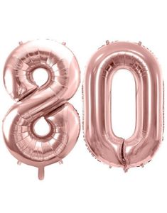 80 år balloner - 35 cm rosenguld