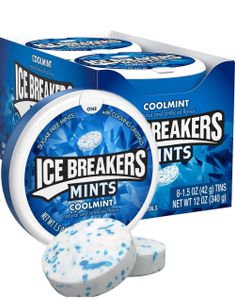 8 stk Ice Breakers Coolmint - Sukkerfrie Sukkertøy med Mintsmak - Hel Eske 336 gram (USA Import)