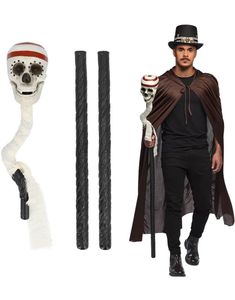 Stokk med Hypnotiserende Hodeskalle 150 cm