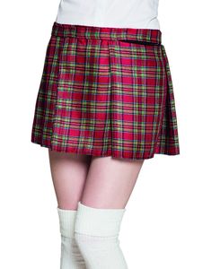 Tartan Mønstret Rødt Skolepige/Skotteskørt