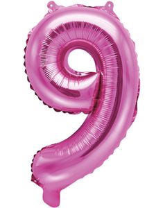 Tallet 9 - Rosa 35 cm Folieballon