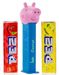 Georg Gris Pez-Holder med 2 stk Pez Pakker