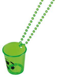 Grønt Shotglas m/Perlekæde - Fodboldparty