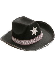 Sort Sherifhat til Børn med Stjerne og Bord