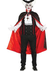 Rød og Sort Vendbar Kostumekappe