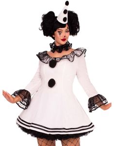 Pierrot Clown Kostyme til Dame - Store Størrelser