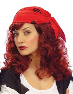 Piratparyk med Hovedtørklæde og Krøller - Rød