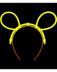 Gul Glow Sticks Hodebånd med Ører