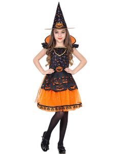 Græskar Heks Børnekostume med Hat