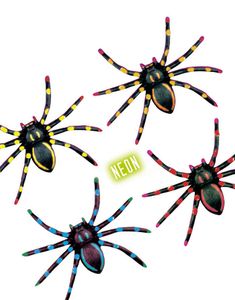 4 stk Edderkopper - Dekoration 7 cm