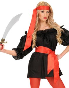 Rødt Bælte / Pandebånd i Satin 140 cm