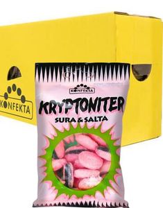 20 stk. Sure og Salte Kryptoniter med Lakridspulver-Kerne - Hel Æske