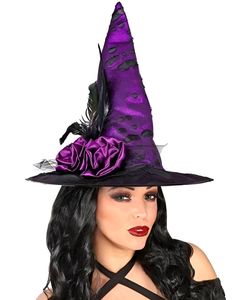 Lilla Heksehatt med Blomster og Fjær