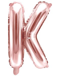 Bogstav K - Rosenguldfarvet 35 cm Folieballon