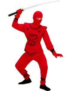 Rødt Ninjakostume til Børn med Dragemotiv