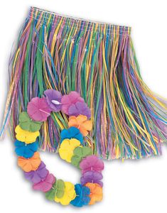 Hawaii-Skørt med Hawaii-Krans - Børnekostume