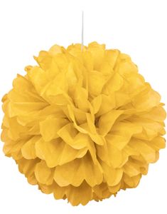 1 stk Solsikkegul Puf Pom Pom 40 cm