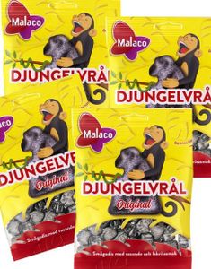 28 Poser med Malaco Junglevræl Original Lakrids - Hel Æske