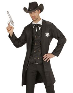 Sheriff kostumejakke til Mand med Vest og Slips