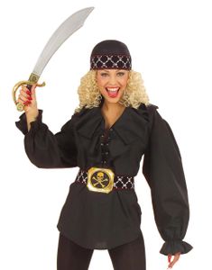 Sort Pirat Kostume Bluse