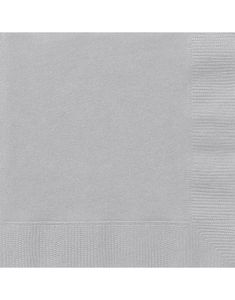 20 stk Sølvfarvede Servietter 33x33 cm