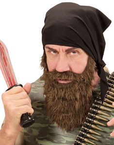 Sæt med Sort Bandana og Brunt Skæg