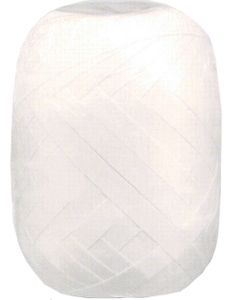 20 meter Hvidt Ballon/Gavebånd - 5 mm Bred