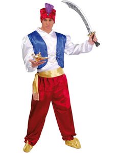 Arabisk Eventyrlig Prins Herrekostume 4 Dele