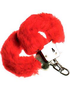 Håndjern med Rødt Plysovertræk